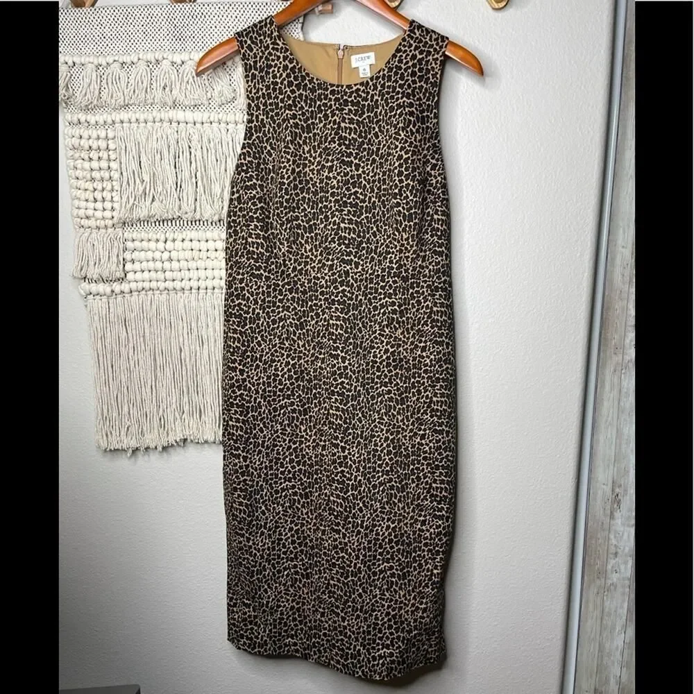 J. Crew Leopard Sleeveless Midi Dress